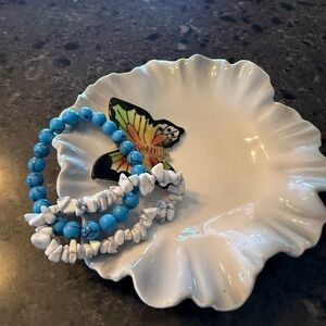 Howlite bracelet pair